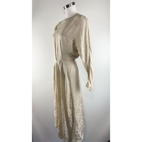 NWT Iro Women's Atry Leopard Print Asymmetric Cold Shoulder Dress Cream Size 20W - Picture 3 of 6